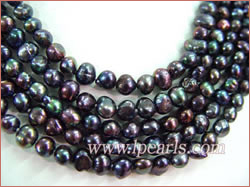 Wholesale 7-8mm black irregular shape cultured freshwater pearl ...