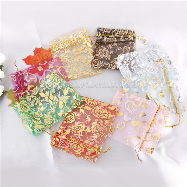 100pcs Nice silk jewelry bag with 7 colors LP pearl jewelry store