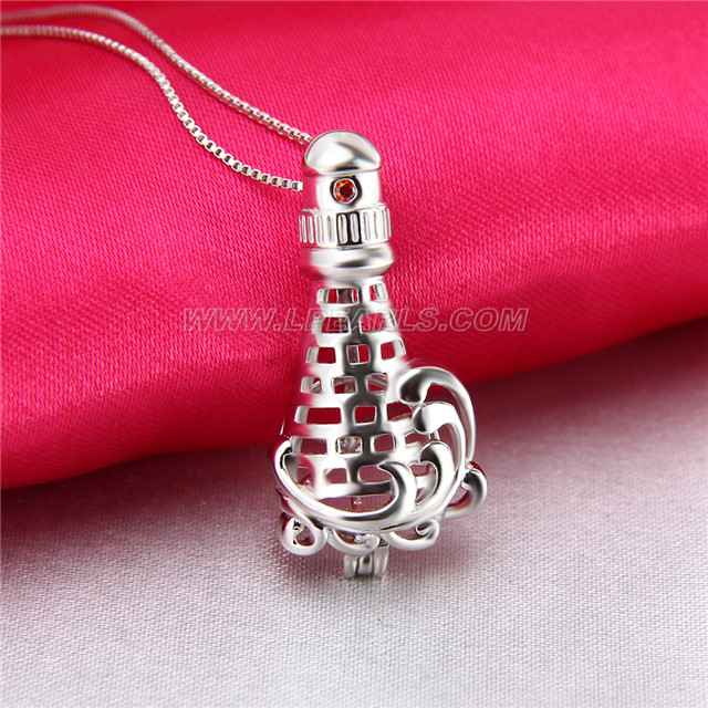 Latest design 925 sterling silver Lighthouse cage pendant LP pearl ...