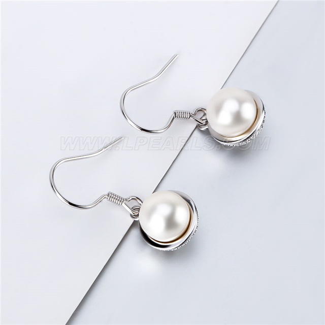 S925 Sterling Silver Pearl Dangle Earring Settings For Women Lp Pearl Jewelry Store 7495